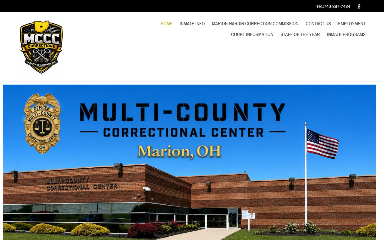 Multi-County Correctional Center inmate population facility page